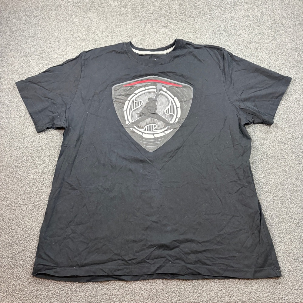 Jordan T-Shirt Mens 3XL Black Jumpman Shield Graphic Short Sleeve Crew Neck Tee